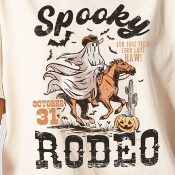 Western Halloween Shirt, Spooky Rodeo Shirt, Halloween Skeleton Shirt - Picture 2 of 3